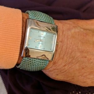 Turquoise and silver watch